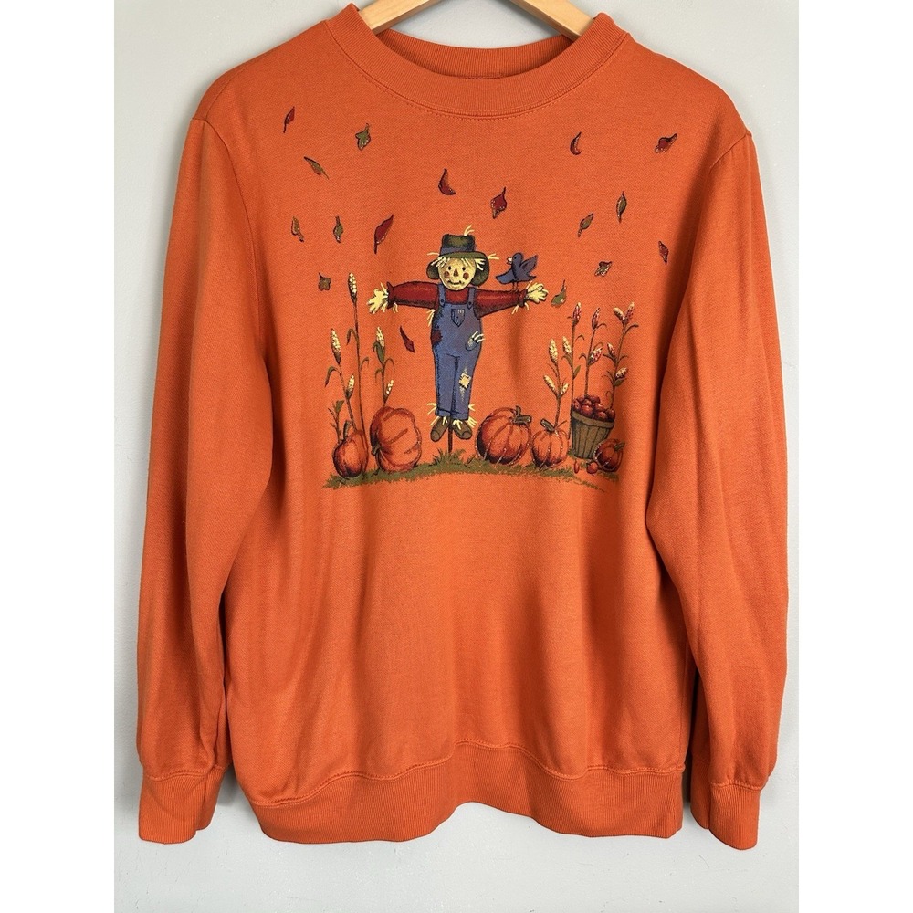 Vintage Blair Fall Sweatshirt Scarecrow Pumpkin Patch Grandmacore Autumn Medium